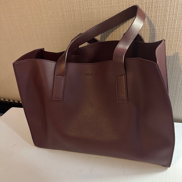 RACHEL ZOE CURATEUR ARIALITH BORDEAUX FAUX LEATHER TOTE - Picture 2 of 9